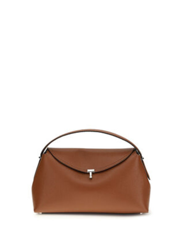 TOTEME T-LOCK GRAINED-LEATHER TOP HANDLE