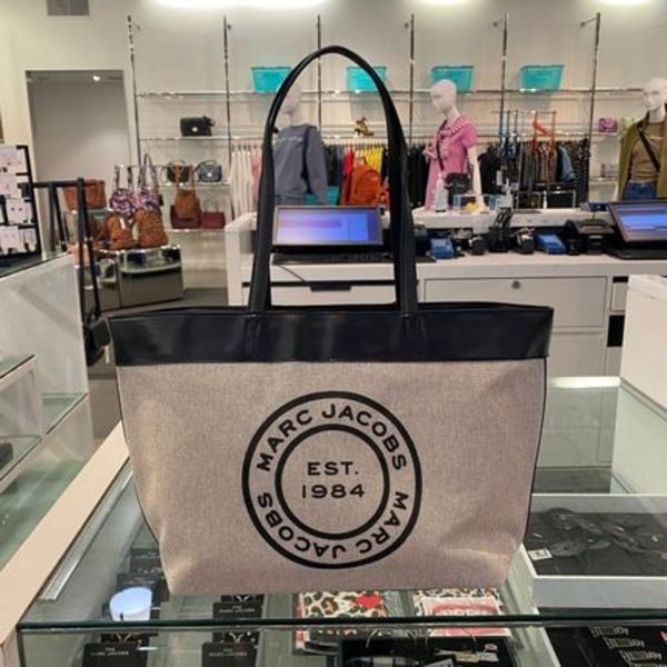 Marc Jacobs キャンバス レザー トートバッグ マザーズバッグ