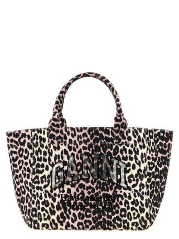 Ganni 'Leopard Medium Tote' shopping bag