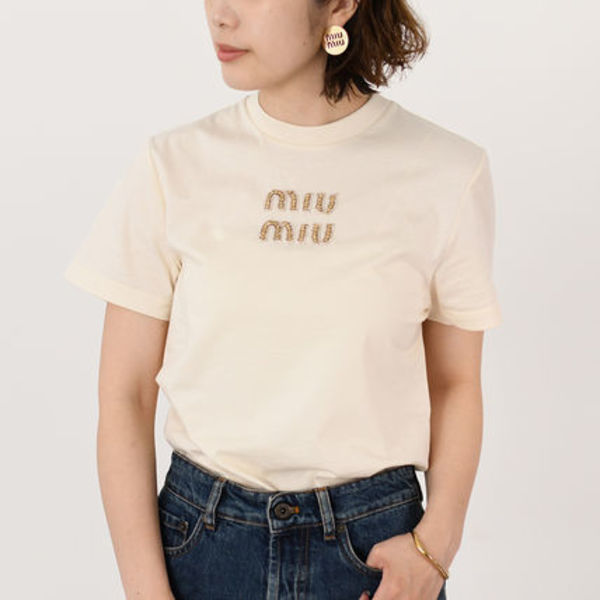 【国内即発】MIU MIU ジャージー Tシャツ