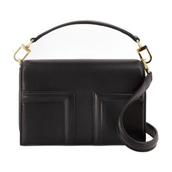 Mini-T Flap Bag - TOTEME - Leather - Black