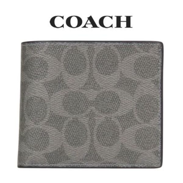 ■在庫あり・国内発■ コーチCOACH 二つ折り財布 CY406 GY/CQ