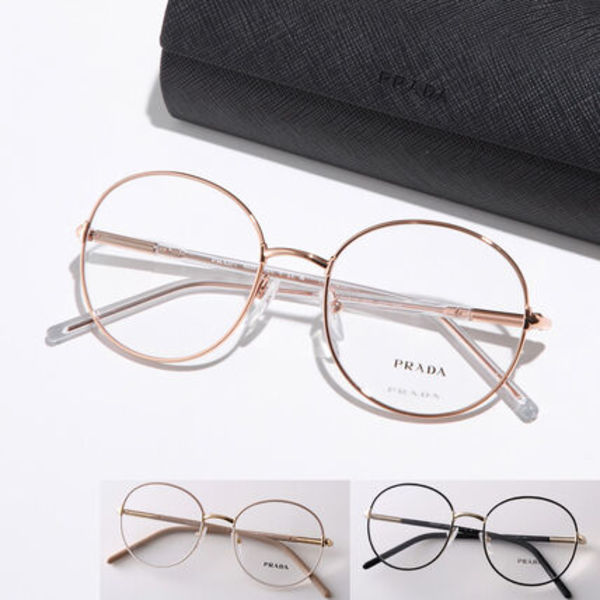 PRADA メガネ VPR 55W ラウンド型 メタルフレーム