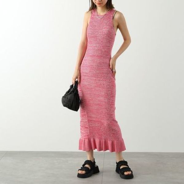 GANNI ワンピース Melange Sleeveless Dress K1898 2565 ニット