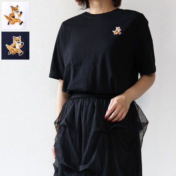 Maison Kitsune メゾンキツネ Tシャツ 半袖 クルーネック ロゴ
