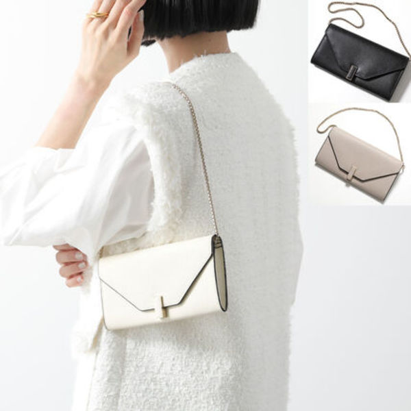 Valextra V9E09 028000W OC ショルダーウォレット 長財布