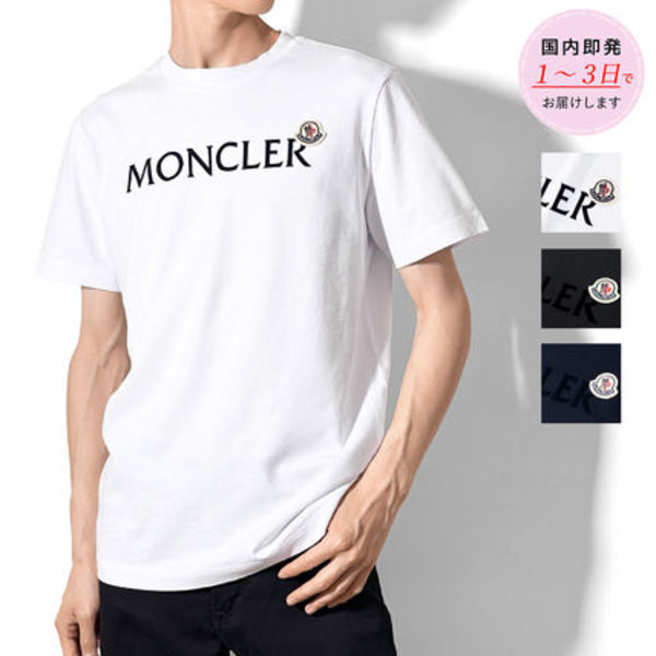 MONCLER モンクレール ロゴ クルーネック 半袖 コットン Tシャツ