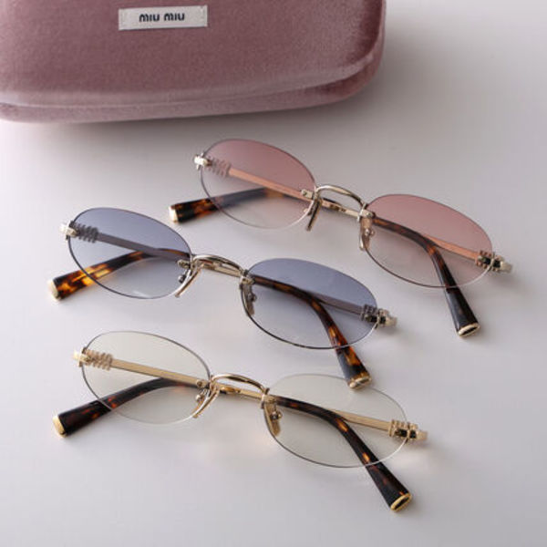 MIUMIU サングラス SMU A54 オーバル型 リムレス