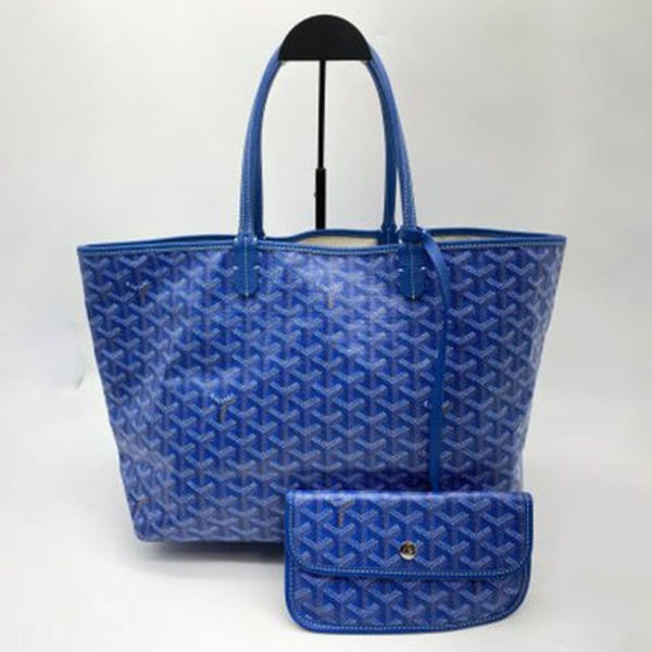 GOYARD ゴヤール サンルイPM トートバッグ 青 ポーチ付き 8766