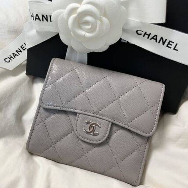 CHANEL★26P 折りたたみウォレット グレー