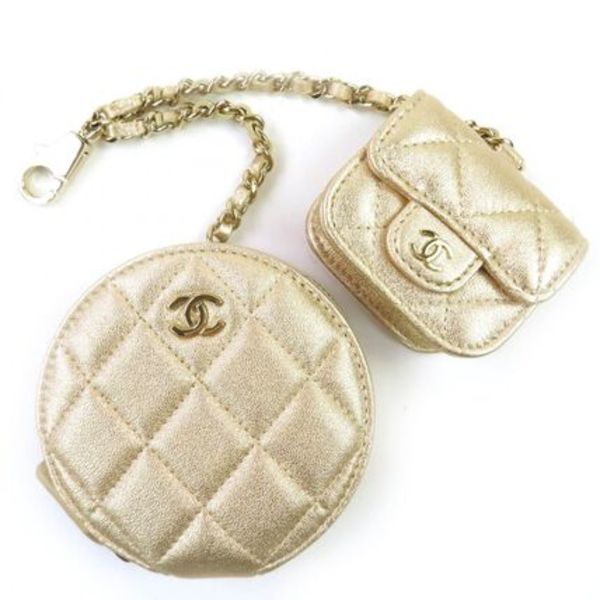 極美品 CHANEL コインケース ラムスキン