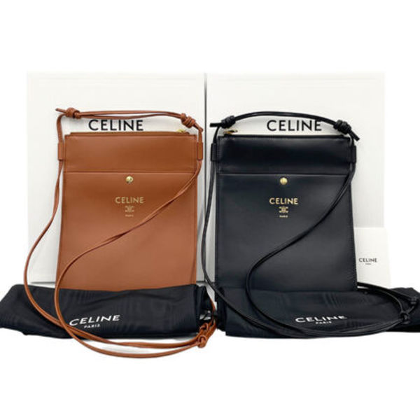 CELINE セリーヌ シャープポーチ / スムースラムスキン