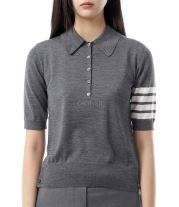 Thom Browne|KNITWEAR (Wool 4-Bar Relaxed Polo (FKP053A