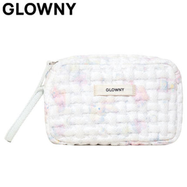 ★GLOWNY★DREAMY COTTON TILE POUCH (IVORY)★正規品/直送量込