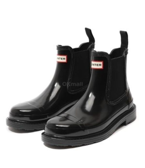 HUNTER|BOOTS (Commando Chelsea Gloss - Black (WFS1018RG