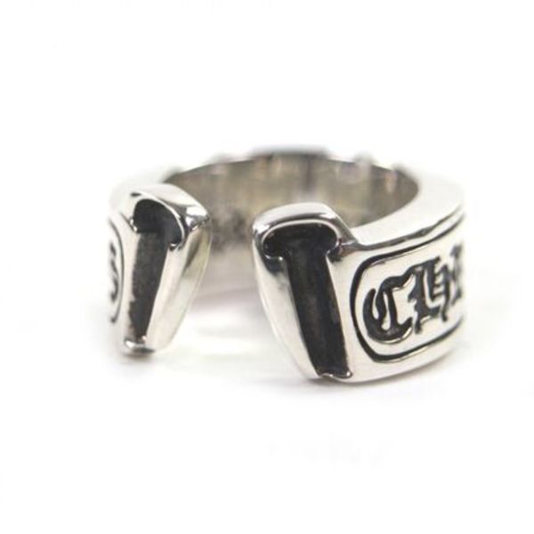 極美品 CHROME HEARTS ラージスクロールラベル リング・指輪 5号