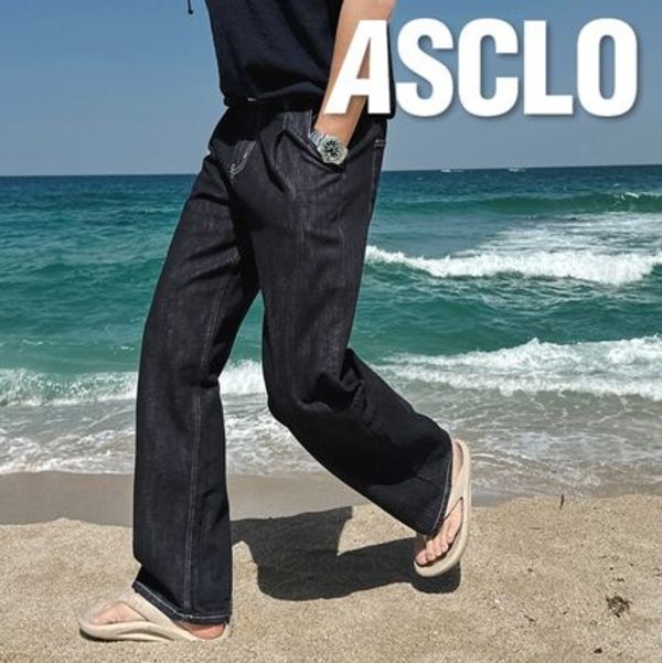 ASCLO Non Fade One Tuck Denim Pants (2color)