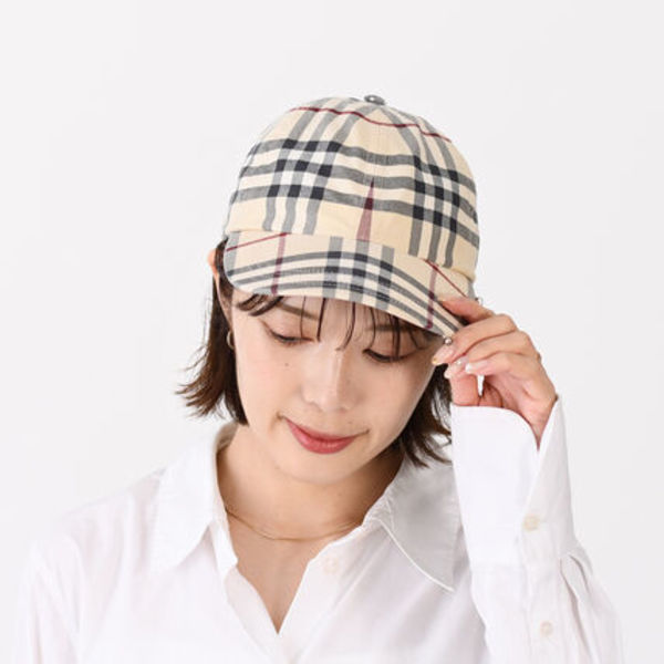 【国内即発】BURBERRY チェックコットン ベースボールキャップ