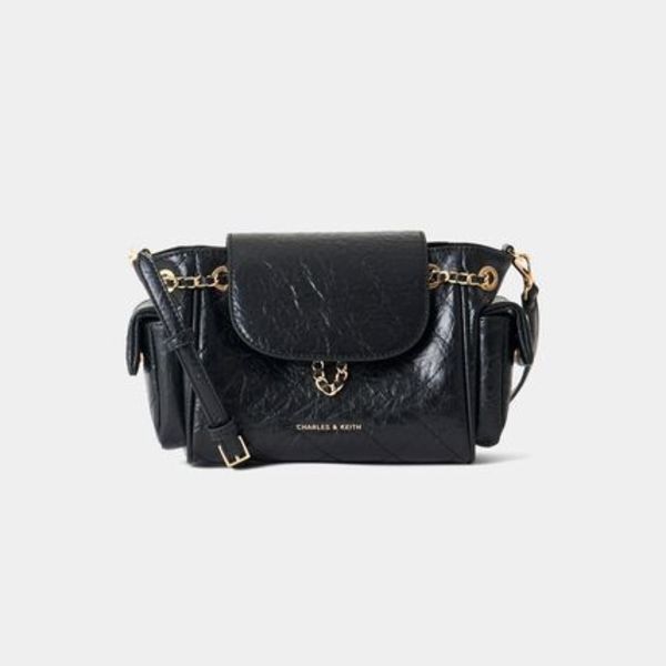 〔Charles&Keith〕Duoキルティング 2wayフロントフラップバック
