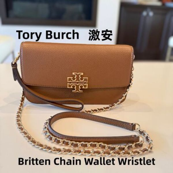 激安★Tory Burch Britten Chain Wallet Wristlet 141012