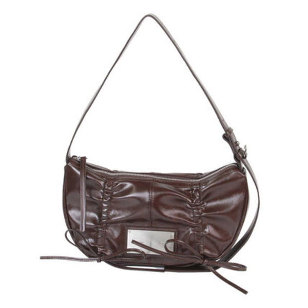【即発】マーティンキム HALF SHIRRING RIBBON BAG DARK BROWN
