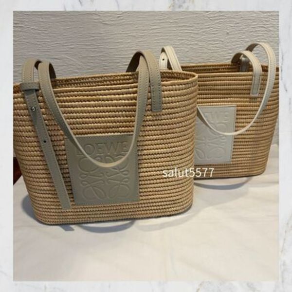 【国内発送!!】LOEWE スクエア バスケット かごバッグ ラフィア