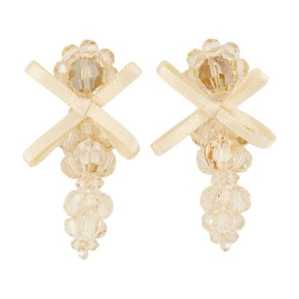 Petite Bow Earrings - Simone Rocha - Crystal - Yellow