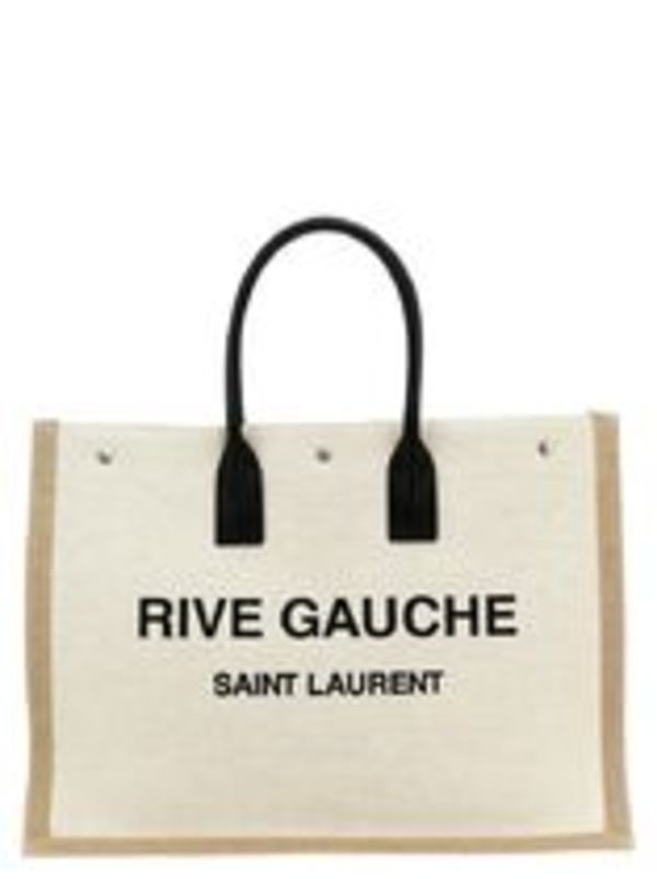 Saint Laurent キャンバス&レザー ハンドバッグ ベージュ