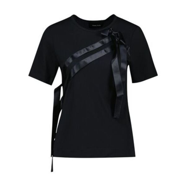 Bow Sash Easy T-Shirt - Simone Rocha - Lyocell - Black