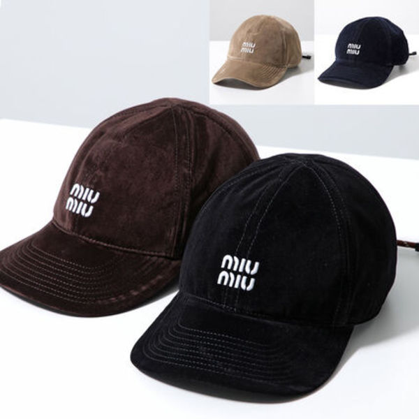 MIUMIU ベースボールキャップ 5HC369 2CUA ベルベット