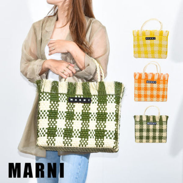 マルニ マルニマーケット ラフィア トートバッグ SHMH0038 MARNI