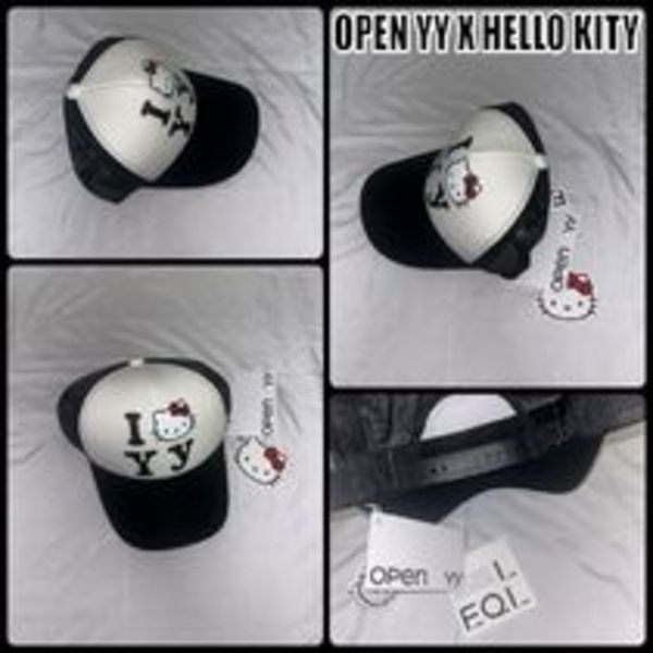 【Open Yy x Hello Kitty】 Trucker Cap Black ★韓国★人気★