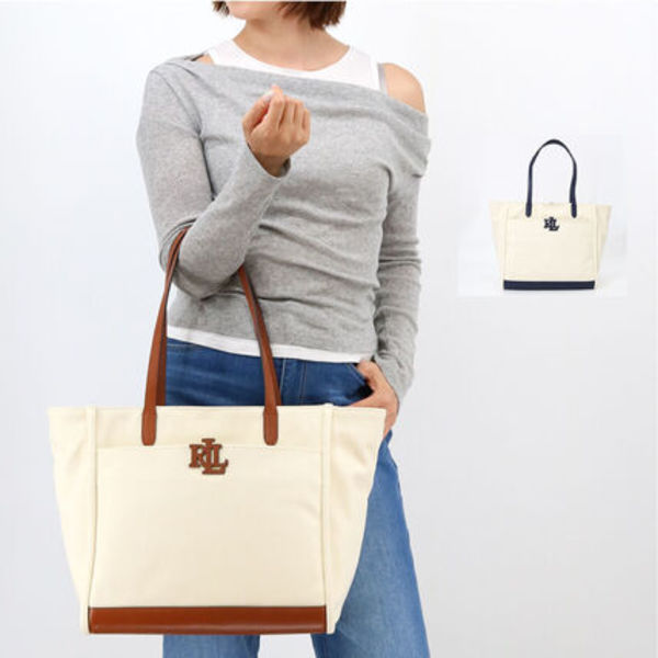 ■LAUREN RALPH LAUREN キャンバストートバッグ CMRYN 431982234