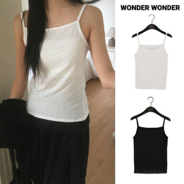 【WONDER WONDER】Minku Dot Inner Layered Sleeveless