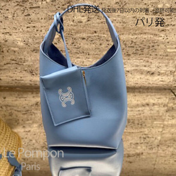 CELINE☆HOBO スモールモデル ソフトカーフスキン ライトブルー