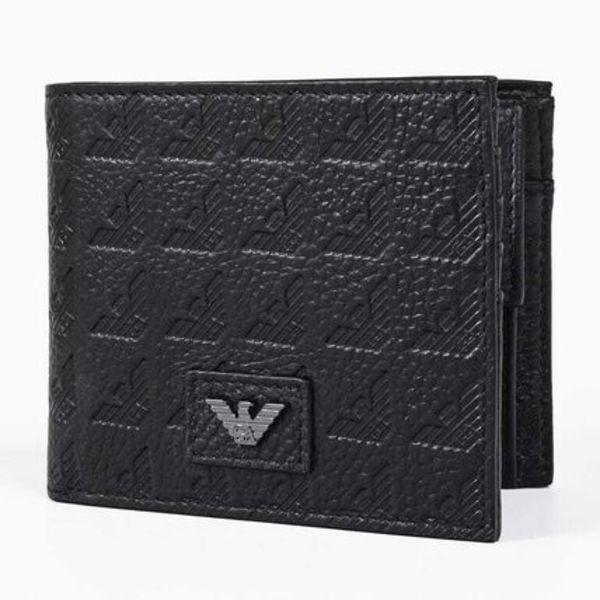 EMPORIO ARMANI 二つ折り財布 イーグルロゴ ブラック EM001741