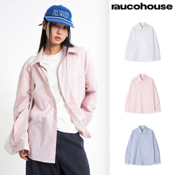 【Raucohouse】Pint stripe over fit shirt