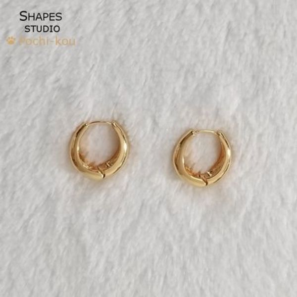 Shapes Studio BOLD HOOP ペア ピアス 両耳 ゴールド