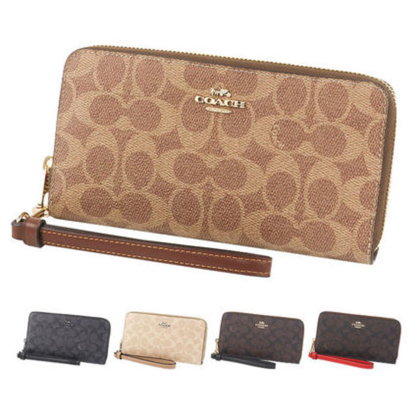 【国内即発】COACH 長財布 CW778 ラウンドジップ シグネチャー