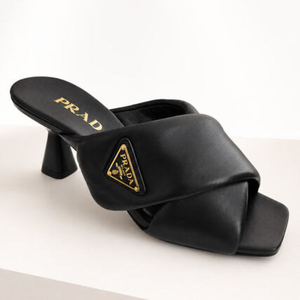 【直営店買付】 PRADA ナッパレザー ミュール サンダル 65mm