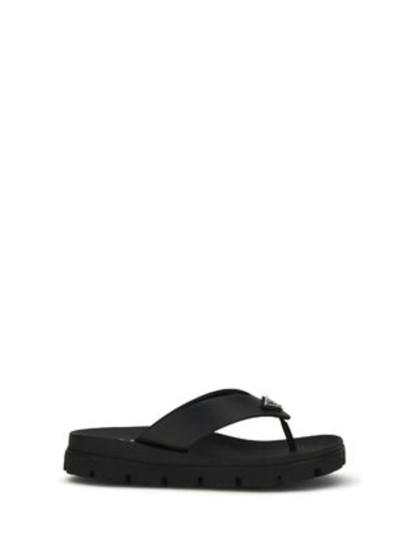 PRADA LEATHER FLIP-FLOP SANDALS