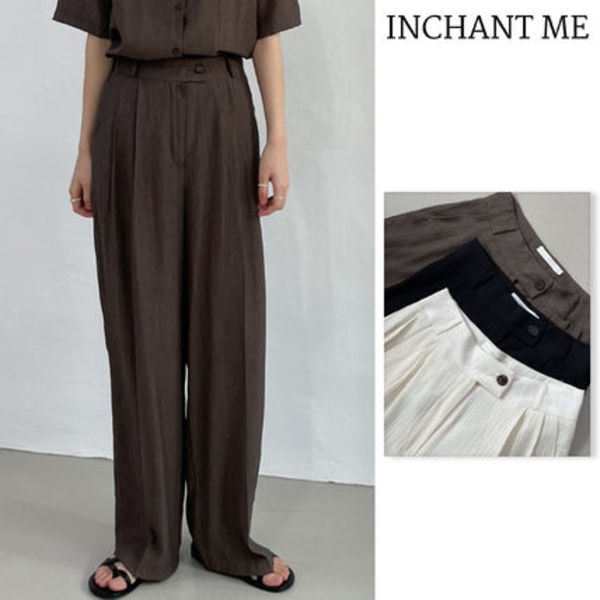 【INCHANT ME】Plum Pleated Wide Slacks