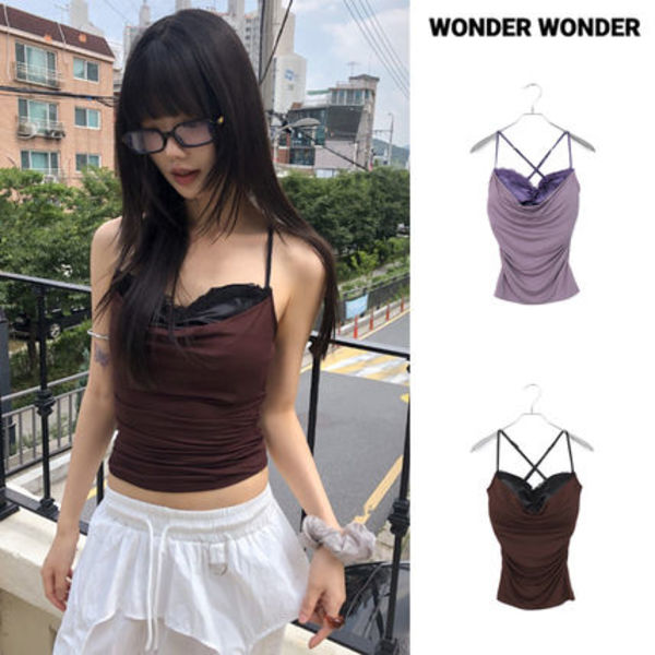 【WONDER WONDER】[with pad/adjustable straps] shirring N/S