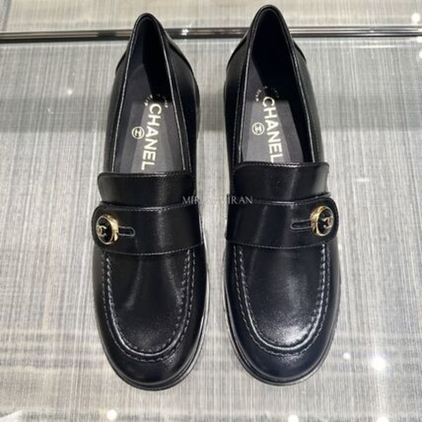 正規品【CHANEL】ココマーク ボタン ロゴ入りローファー