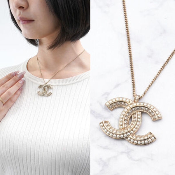 【未使用 展示品】CHANEL シャネル パール ネックレス ゴールド