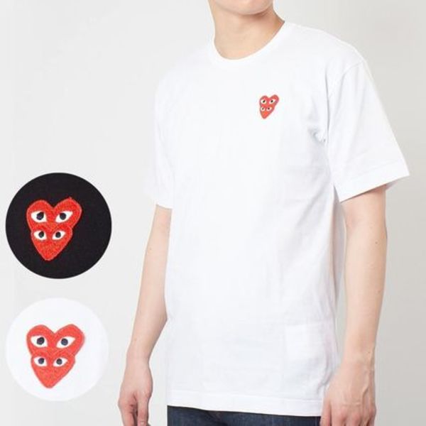 COMME DES GARCONS Tシャツ PLAY DOUBLE RED HEART AZ-T288