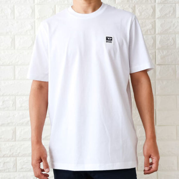 ディーゼル DIESEL モノトーン ロゴパッチ シンプル Tシャツ