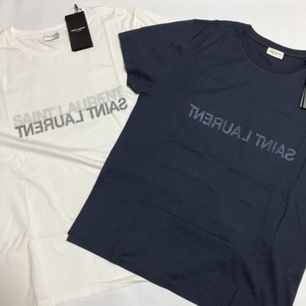 関税込 匿名 SAINT LURENT ホワイト リバースTシャツ