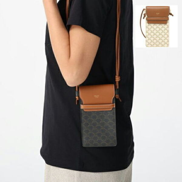セリーヌ CELINE 10G332CQD PHONE POUCH WITH FLAP TECH