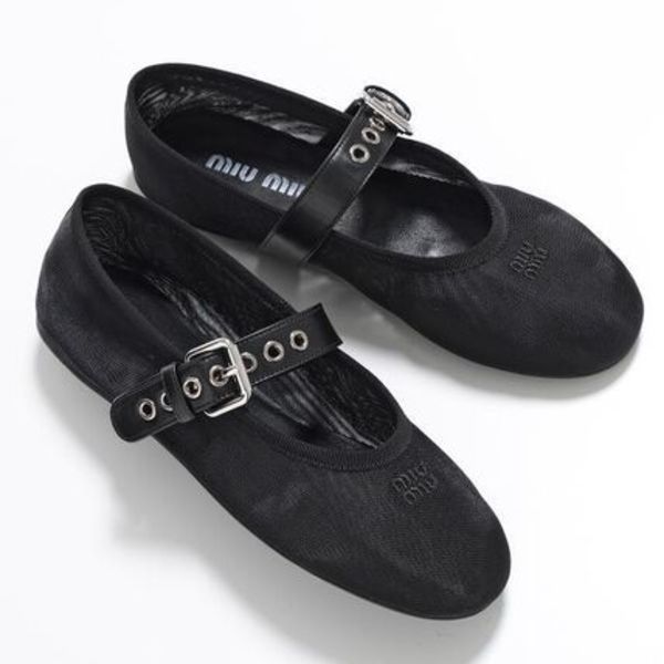 MIUMIU バレエシューズ 5F373E 099 メッシュ バレリーナ